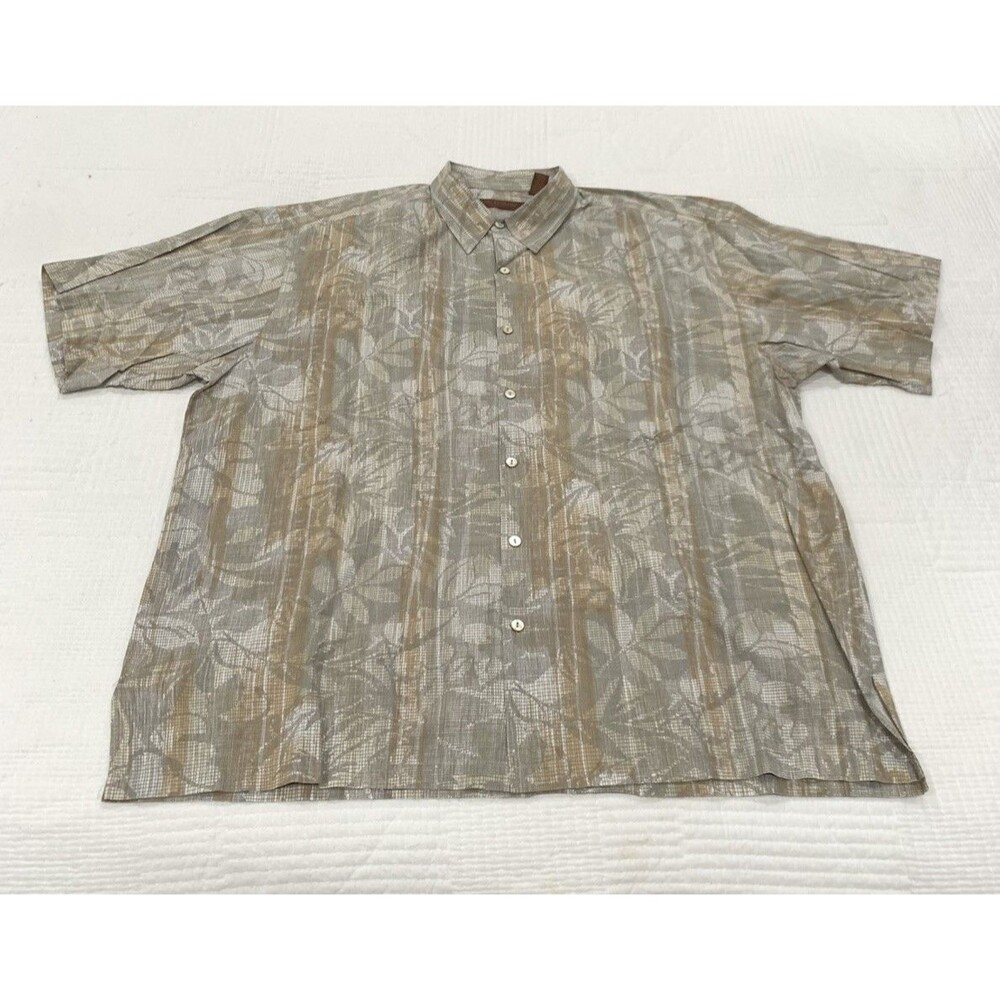 Tori Richard Shirt Mens XL Palm Leaf Hawaiian Button Up Aloha Tropical Casual